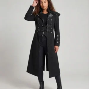 Damen Off-Shoulder Mantel mit voluminösen Ärmeln und dekorativen Akzenten Echo Archiv
