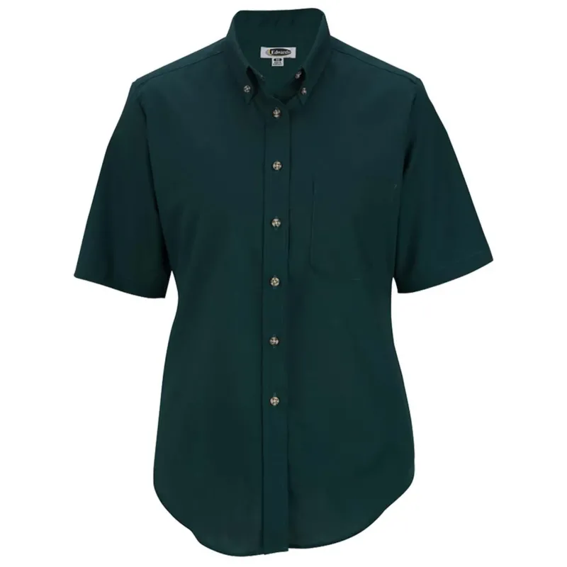 Edwards Women's Dark Teal Easy Care Short Sleeve Poplin Shirt