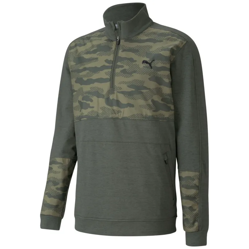 Puma Golf Men's Thyme Cloudspun Camo Golf Quarter Zip