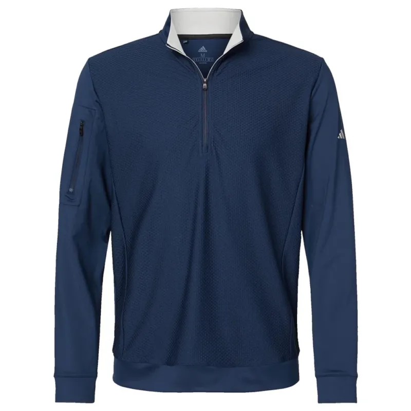 adidas Men's Collegiate Navy Performance Texture Quarter Zip