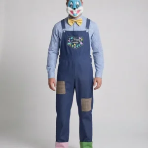 Herren Clownkostüm mit schickem Overall und lustigen Accessoires Echo Archiv