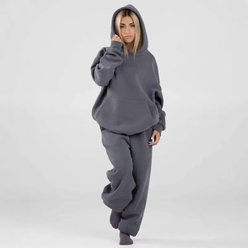 Damen lässige Sweatpants mit hohem Bund, seitlichen Eingrifftaschen und elastischen Bündchen – Avérine