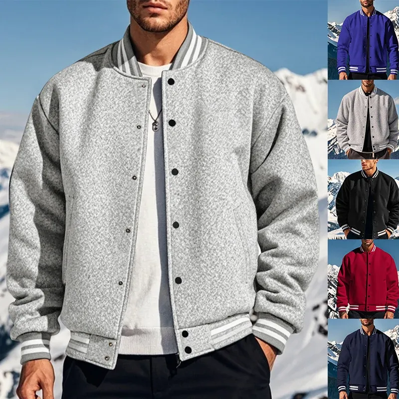 Herren sportliche Bomberjacke mit kontrastierenden Bündchen – Brevano