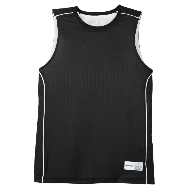 Sport-Tek Men's Black PosiCharge Mesh Reversible Sleeveless Tee