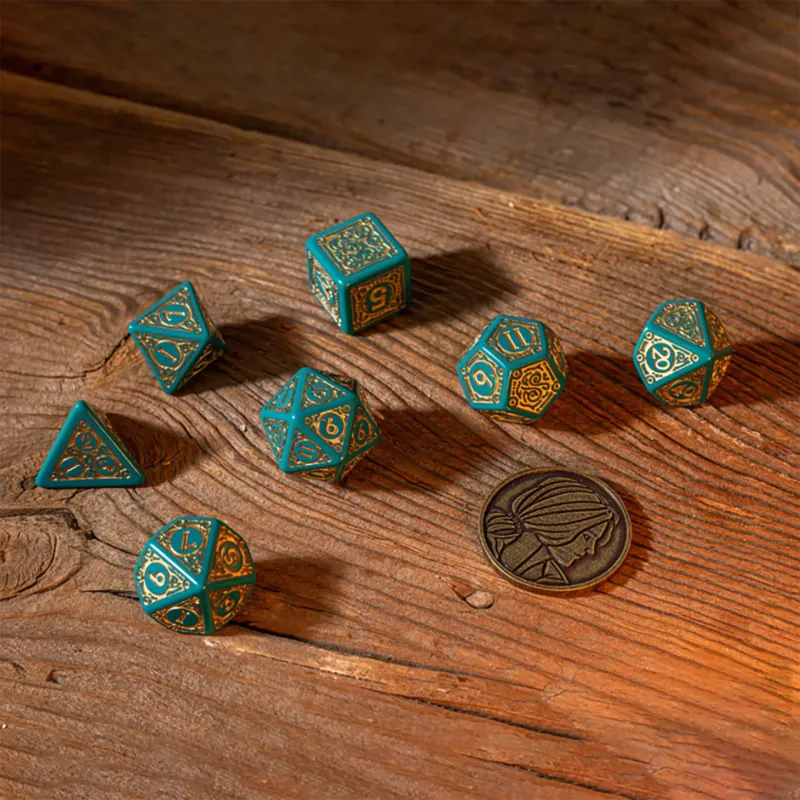 Produktbild Witcher - Triss Beautiful Healer RPG Würfel Set 7tlg mit Sammlermünze